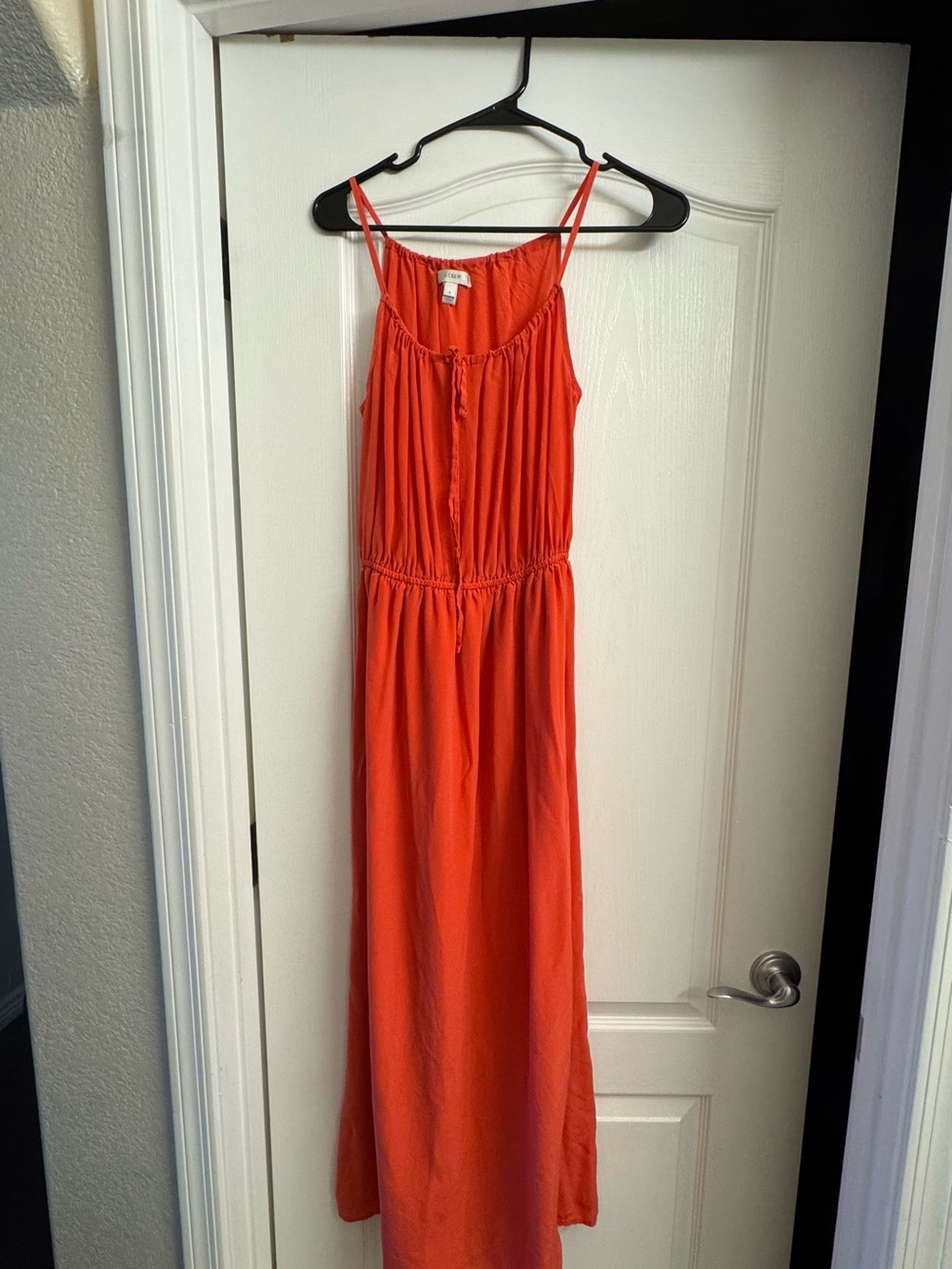 J. Crew Bright Orange Spaghetti-Strap Maxi Dress